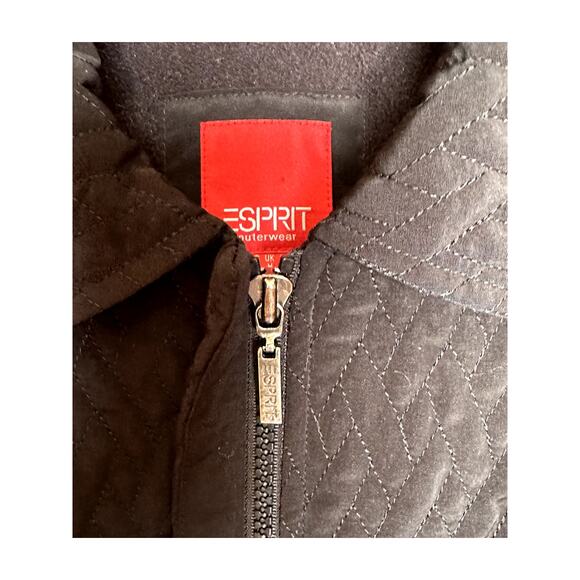 Esprit Women's Quilted Black Jacket with Front Zipper and Pockets - Medium - Picture 3 of 8